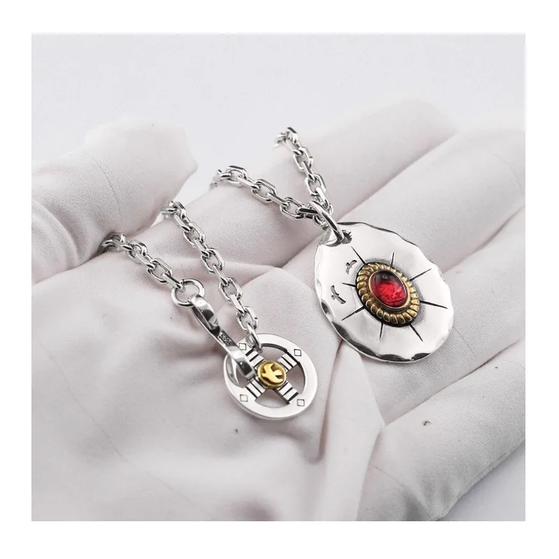Takahashi Goro 'Thai Silver Retro Craft Turquoise Round Brand Pendant Japanese Versatile Men's and Women's Necklace
Takahashi Goro 'Thai Silver Retro Craft Turquoise Round Brand Pendant Japanese Versatile Men's and Women's Necklace