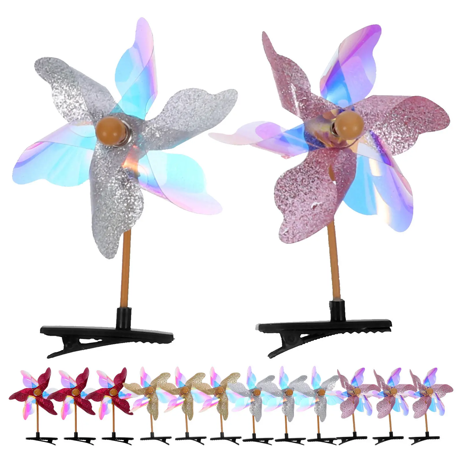 24Pcs Windmill Hair Clips Small Glitter Barrettes for Girls Kids Accessories Sweet Colorful Glitter Hair Decorations
24Pcs Windmill Hair Clips Small Glitter Barrettes for Girls Kids Accessories Sweet Colorful Glitter Hair Decorations