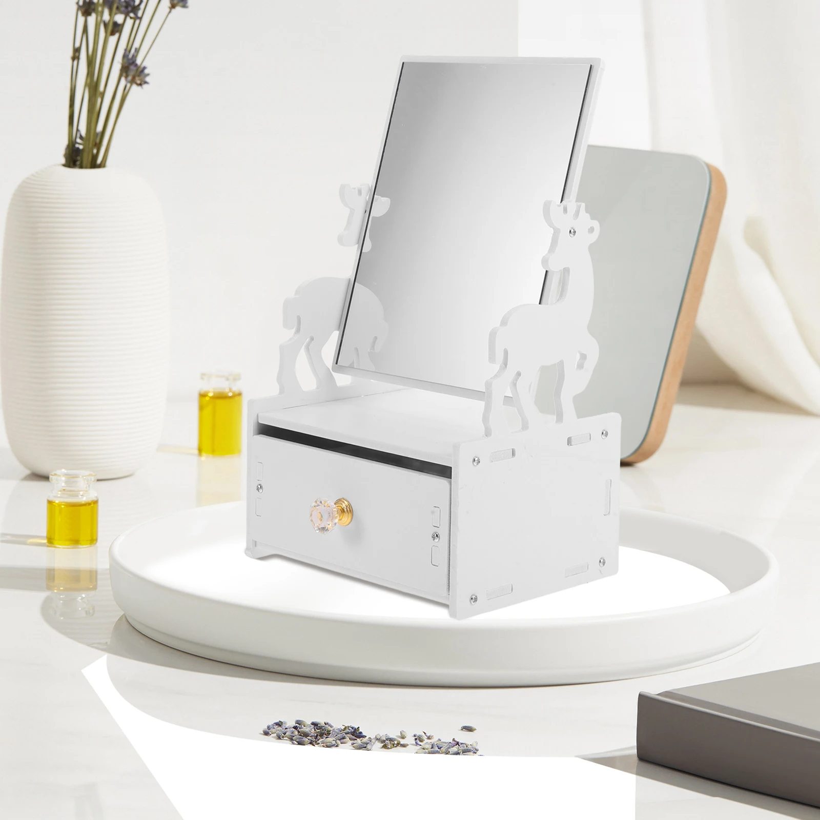 Mirror Storage Box Desk ganizer White Clear Makeup Drawers Table Glass Side Nightstand Travel Jewelry Compact Design
Mirror Storage Box Desk ganizer White Clear Makeup Drawers Table Glass Side Nightstand Travel Jewelry Compact Design