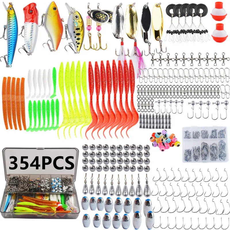 354 sets of lure kits, complete sets of lure baits, glittery mino wave lures, soft lures for all swimming layers
354 sets of lure kits, complete sets of lure baits, glittery mino wave lures, soft lures for all swimming layers