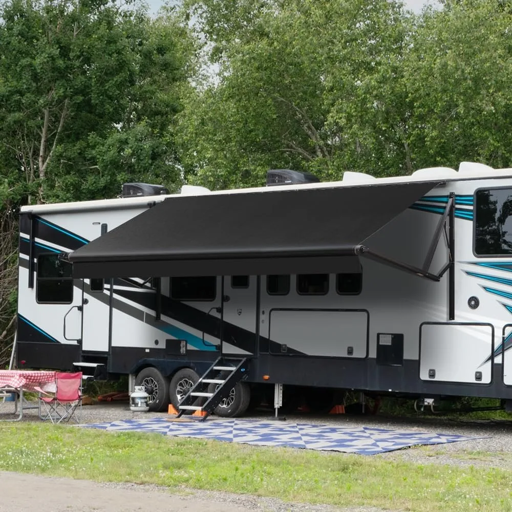 Black Motorized RV Awning Modular Retractable RV Awning Complete Kit for RV,5th Wheel,Travel Trailers,Motorized Awning
Black Motorized RV Awning Modular Retractable RV Awning Complete Kit for RV,5th Wheel,Travel Trailers,Motorized Awning
