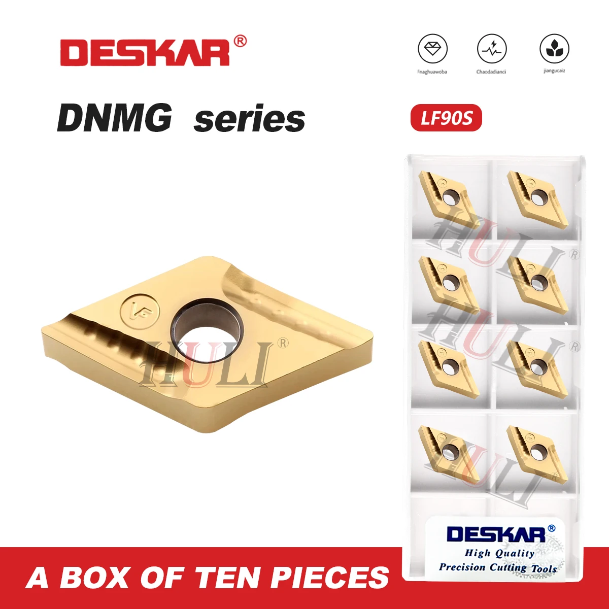 DESKAR 100% Original DNMG150404R-VF LF90S Ceramic Serie Cutting Tools Lathe Steel Used For Processing Steel Turning Tool Ceramic
DESKAR 100% Original DNMG150404R-VF LF90S Ceramic Serie Cutting Tools Lathe Steel Used For Processing Steel Turning Tool Ceramic