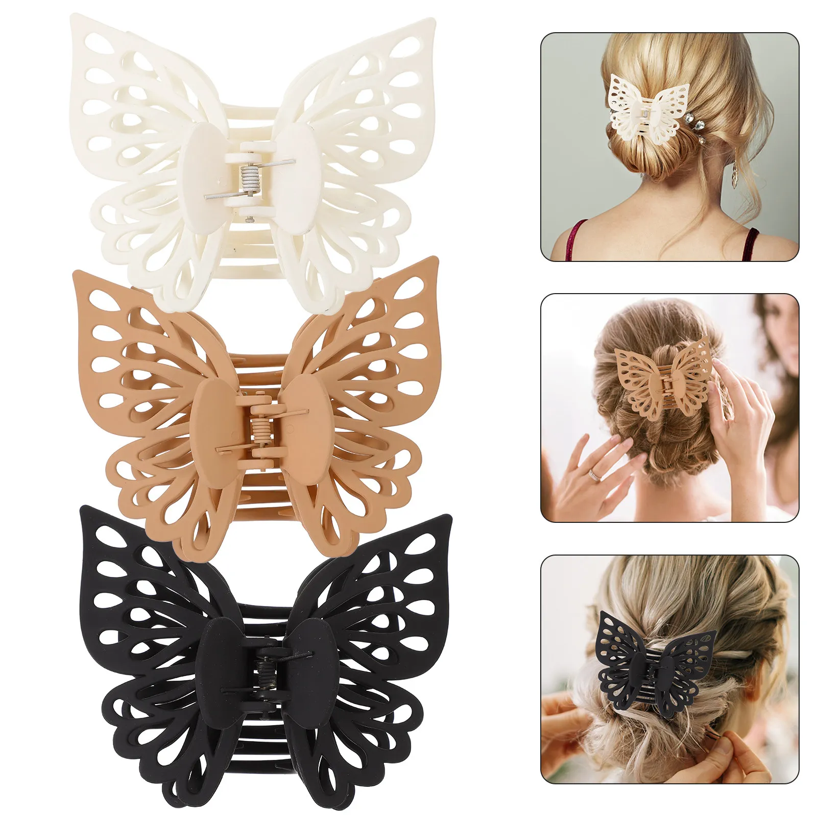 3Pcs Butterfly Claw Hair Clips Large Jaw Clamps for Women Thick Long Hair Styling Tool Unique Decorative Gift Idea
3Pcs Butterfly Claw Hair Clips Large Jaw Clamps for Women Thick Long Hair Styling Tool Unique Decorative Gift Idea
