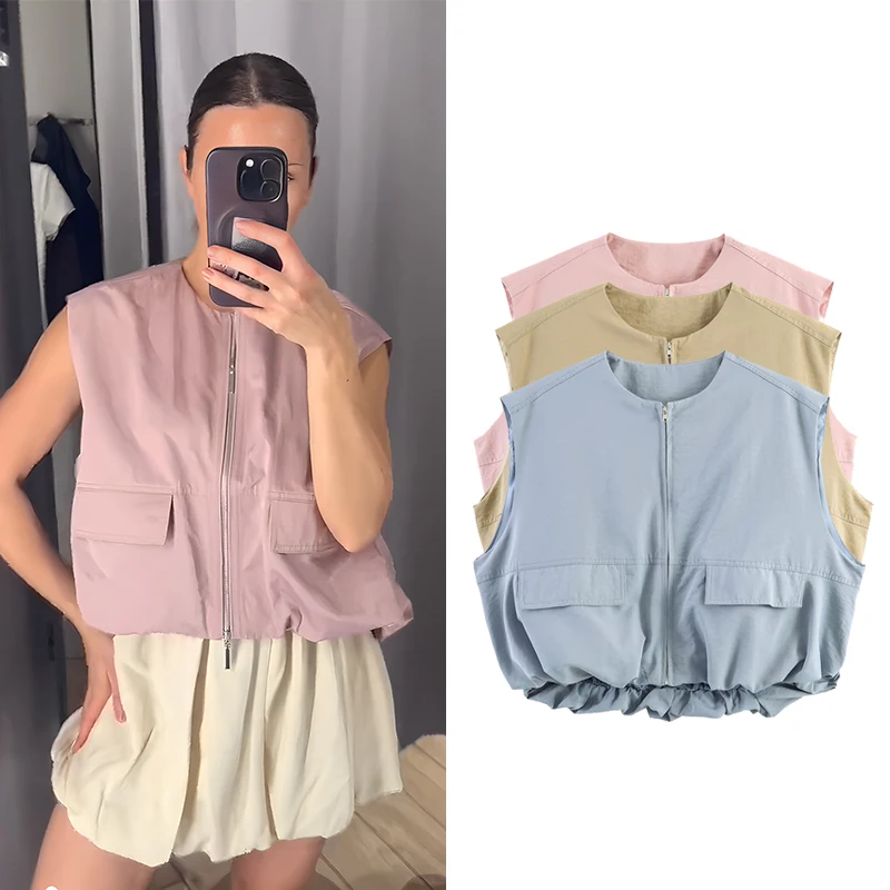 Women's Vests Spring Fashion Casual Short Loose Waistcoat Women O-Neck Sleeveless Vests Female Outerwear Chic Tops
Women's Vests Spring Fashion Casual Short Loose Waistcoat Women O-Neck Sleeveless Vests Female Outerwear Chic Tops