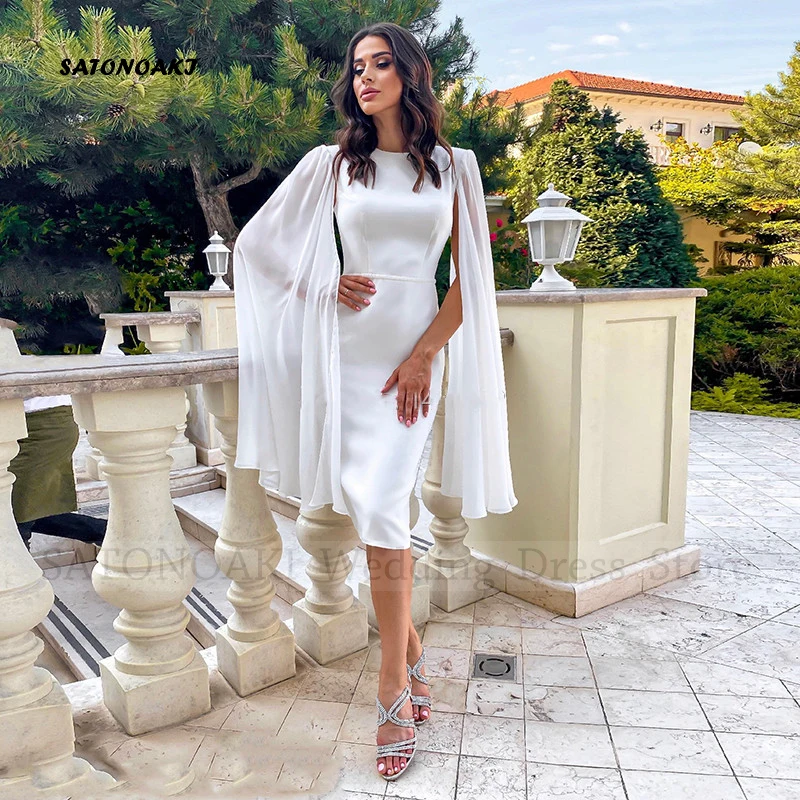 Elegant Sexy Mermaid Chiffon Short Wedding Dress for Women O-Neck Flare Sleeve Tea Length Bride Gown Vestido De Novia Robe Marié
Elegant Sexy Mermaid Chiffon Short Wedding Dress for Women O-Neck Flare Sleeve Tea Length Bride Gown Vestido De Novia Robe Marié