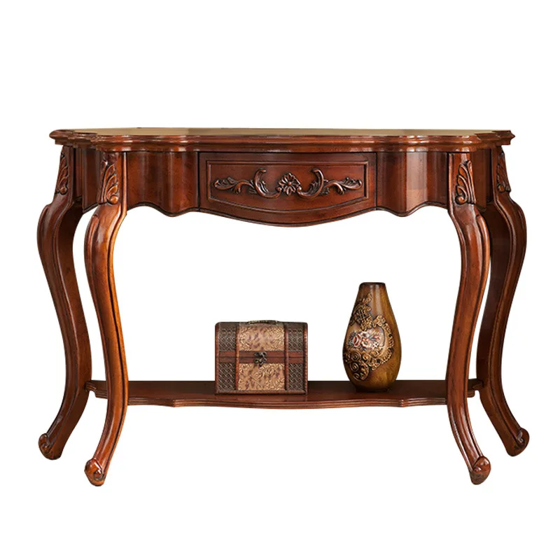 Solid wood table against the wall corridor entrance entrance cabinet European style
Solid wood table against the wall corridor entrance entrance cabinet European style