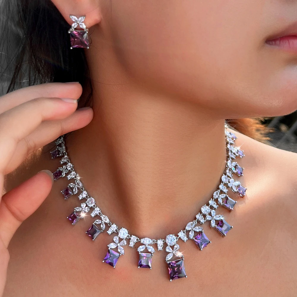 ThreeGraces Vintage Shiny Purple Square Zirconia Luxury Bridal Wedding Party Tassel Drop Necklace Jewelry Set for Women T1091
ThreeGraces Vintage Shiny Purple Square Zirconia Luxury Bridal Wedding Party Tassel Drop Necklace Jewelry Set for Women T1091