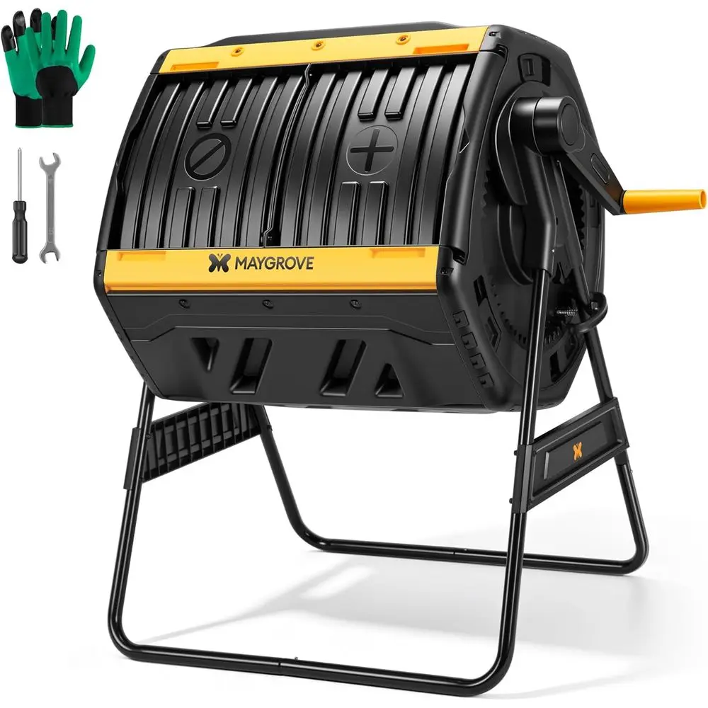 Outdoor Compost Bin 53 Gallon, Dual Chamber Large Compost Tumbler or Garden Backyard, with 360° Rotating, Sliding Do& Solid Stee
Outdoor Compost Bin 53 Gallon, Dual Chamber Large Compost Tumbler or Garden Backyard, with 360° Rotating, Sliding Do& Solid Stee