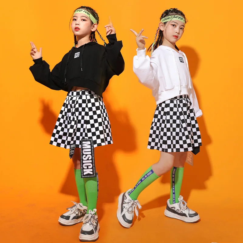 Kid Hip Hop Clothing Hoodie Sweatshirt Crop Top Long Sleeve T Shirt Streetwear Checkered Skirt for Girl Dance Costume Clothes
Kid Hip Hop Clothing Hoodie Sweatshirt Crop Top Long Sleeve T Shirt Streetwear Checkered Skirt for Girl Dance Costume Clothes