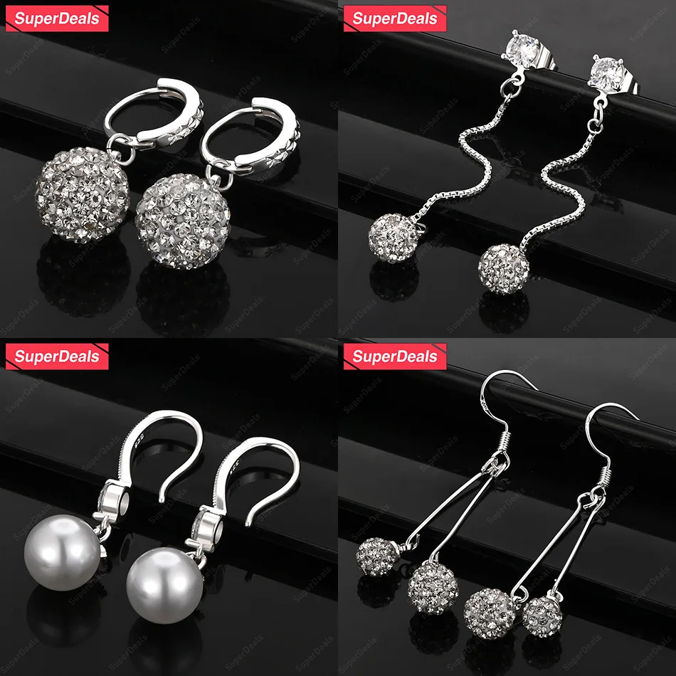 SuperDeals AAA Zircon 925 Sterling Silver Round Bead Drop Earrings Women Temperament Jewelry Valentine's Day Gift Birthday Party
SuperDeals AAA Zircon 925 Sterling Silver Round Bead Drop Earrings Women Temperament Jewelry Valentine's Day Gift Birthday Party