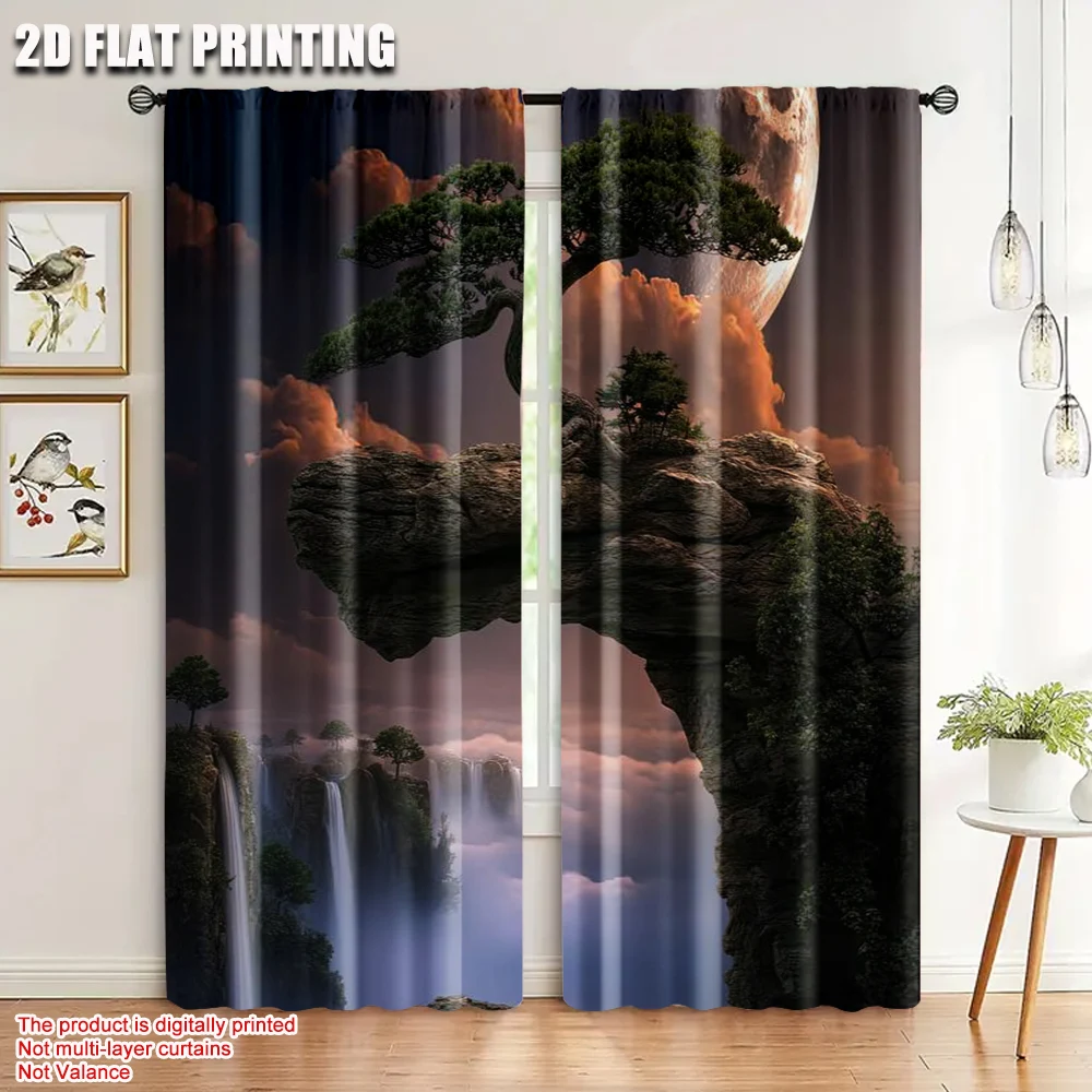 2pcs 2D flat printing Curtains Landscape Moon Tree Cliff Image Durable Polyester Without Electricity Festive Holiday Perfect for
2pcs 2D flat printing Curtains Landscape Moon Tree Cliff Image Durable Polyester Without Electricity Festive Holiday Perfect for