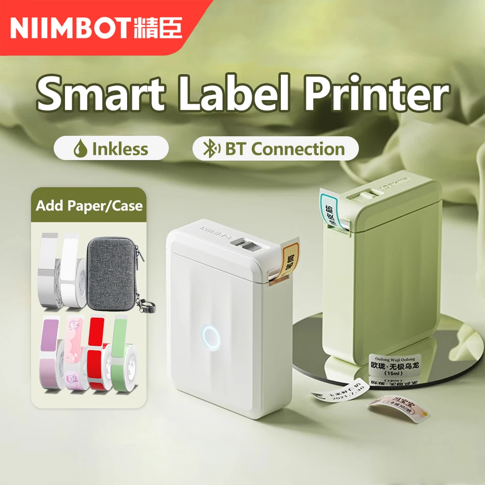 Niimbot D110 Label Printer Bluetooth Mini Adhesive Portable Smart Label Maker UV Without Ink For Office School Labeling Machine
Niimbot D110 Label Printer Bluetooth Mini Adhesive Portable Smart Label Maker UV Without Ink For Office School Labeling Machine