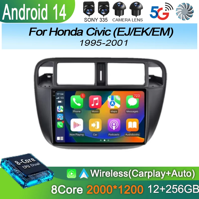 Для Honda Civic (EJ/EK/EM) 1995-2001 Автомобильный радиоприемник Android 14 Автоматический мультимедийный плеер с левым рулем GPS-навигация Беспроводной Carplay
Для Honda Civic (EJ/EK/EM) 1995-2001 Автомобильный радиоприемник Android 14 Автоматический мультимедийный плеер с левым рулем GPS-навигация Беспроводной Carplay