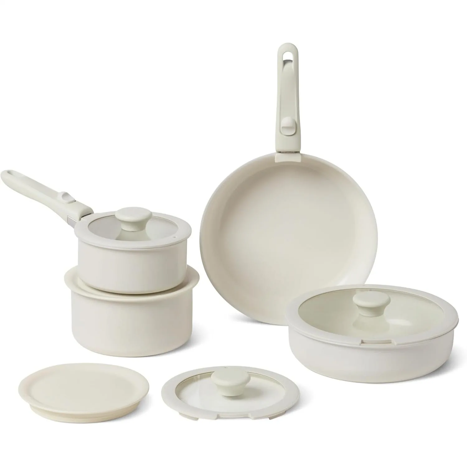 Nonstick Ceramic Cookware Set with Detachable Handles, 11-Piece Stackable, All Stovetop Compatible, Oven-Safe, Dishwasher-Safe
Nonstick Ceramic Cookware Set with Detachable Handles, 11-Piece Stackable, All Stovetop Compatible, Oven-Safe, Dishwasher-Safe