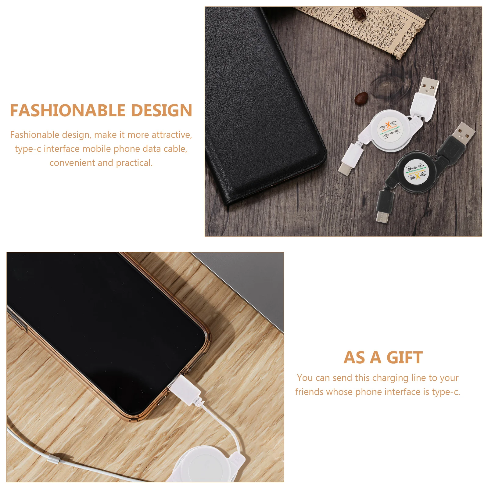 2pcs 80cm Telescopic Data Cable Type-c Durable Portable USB Charging Line Black White Phone Computer Accessories
2pcs 80cm Telescopic Data Cable Type-c Durable Portable USB Charging Line Black White Phone Computer Accessories
