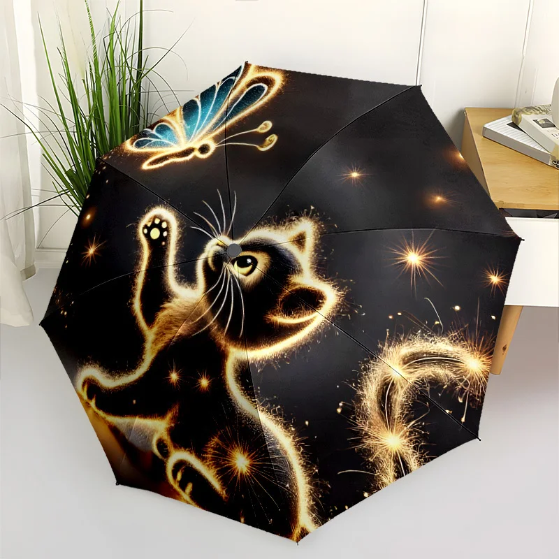 Glowing Kitten4 Automatic Open/Close Umbrella with Glowing Cat & Sparkling Night Design, 8-Rib Durable Frame, Foldable Compact
Glowing Kitten4 Automatic Open/Close Umbrella with Glowing Cat & Sparkling Night Design, 8-Rib Durable Frame, Foldable Compact