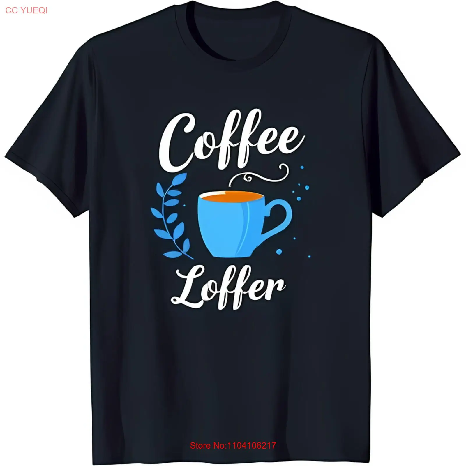 Черная футболка с милой синей кофейной чашкой и дизайном «Кофейный лофер»
Черная футболка с милой синей кофейной чашкой и дизайном «Кофейный лофер»