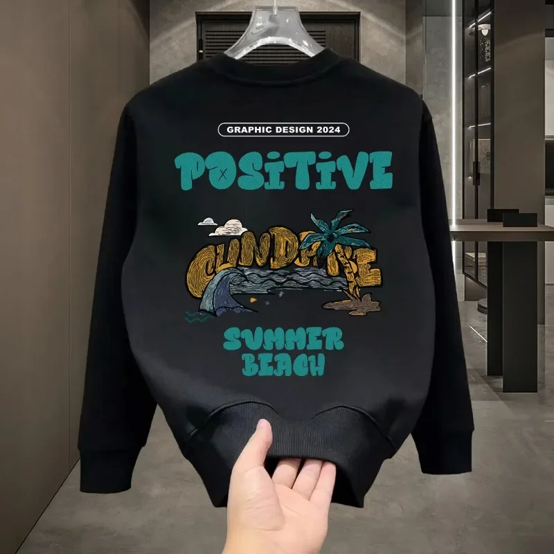 Men's hoodie with thick velvet and round neck autumn and winter beach print loose and versatile long sleeved base shirt Harajuku
Men's hoodie with thick velvet and round neck autumn and winter beach print loose and versatile long sleeved base shirt Harajuku