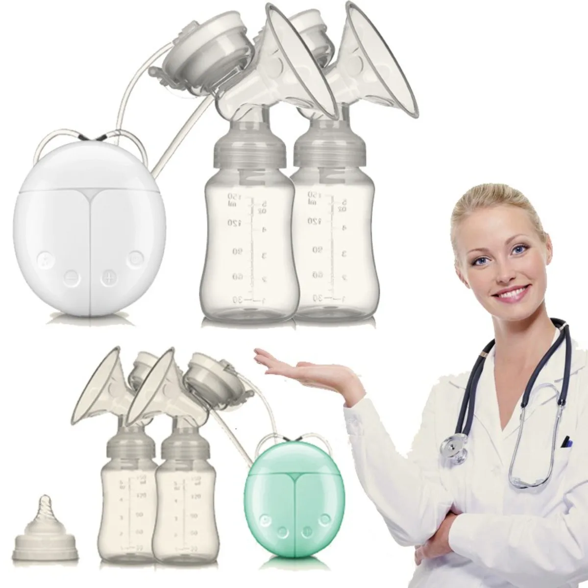Double Electric Breast Pump real bubee breastfeeding Super Suction Massage
Double Electric Breast Pump real bubee breastfeeding Super Suction Massage