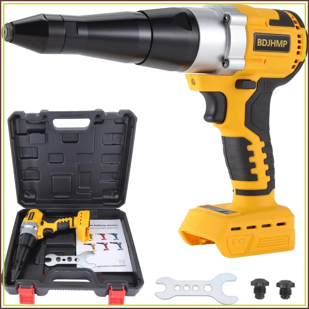 Cordless Rivet Gun for 20V Max Battery, Brushless Electric Automatic Rivet Tool for 1/8''-3/16'' Rivets, Metal Plastic Leather
Cordless Rivet Gun for 20V Max Battery, Brushless Electric Automatic Rivet Tool for 1/8''-3/16'' Rivets, Metal Plastic Leather