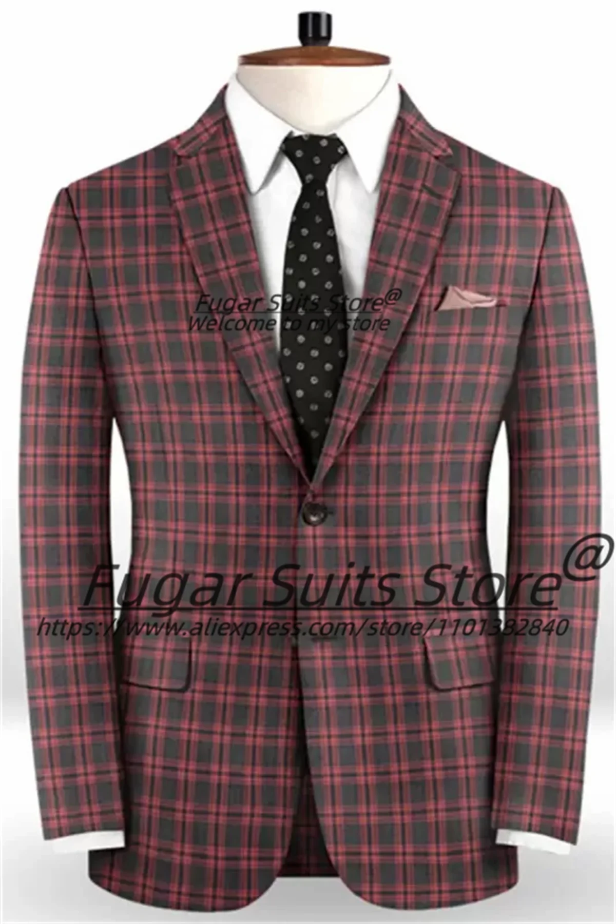 British style Plaid Men Suits Slim Fit High-qublity Male Blazers Formal Meeting Man Tuxedos 2 Pieces Sets Classic Costume Homme
British style Plaid Men Suits Slim Fit High-qublity Male Blazers Formal Meeting Man Tuxedos 2 Pieces Sets Classic Costume Homme