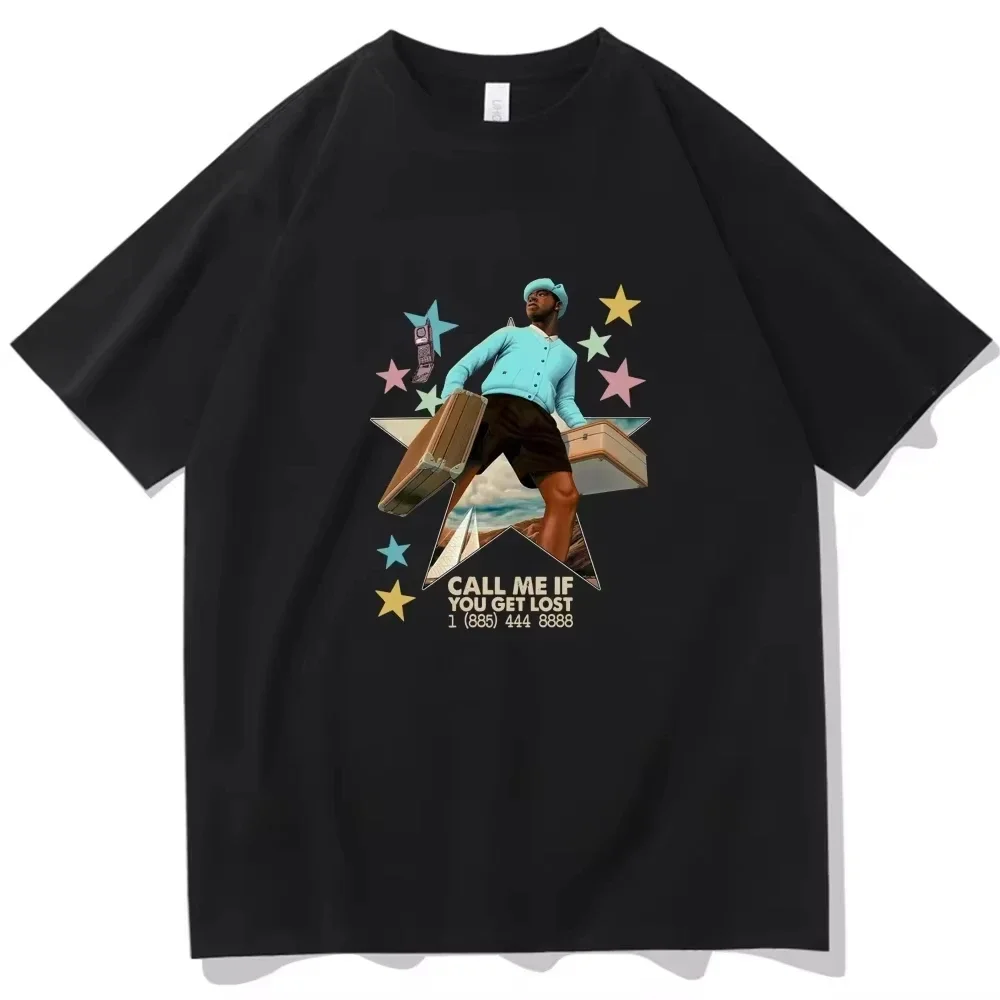 Summer men's rapper Tyler The Creator character print 100% pure cotton short-sleeved T-shirt retro hip-hop singer top 
Summer men's rapper Tyler The Creator character print 100% pure cotton short-sleeved T-shirt retro hip-hop singer top