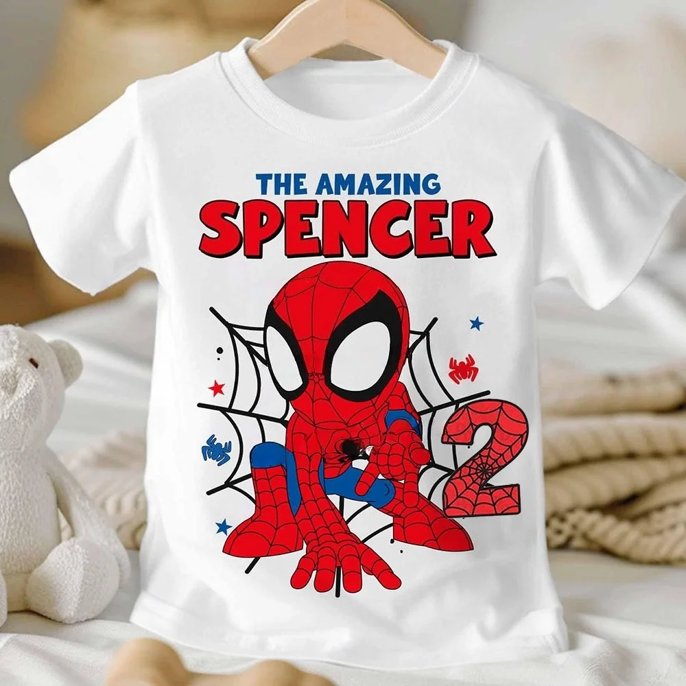 Летняя коллекция 2025: Детская футболка с коротким рукавом Marvel Spiderman для девочек и мальчиков 2-8 лет, с возможностью персонализации имени, одежда на день рождения
Летняя коллекция 2025: Детская футболка с коротким рукавом Marvel Spiderman для девочек и мальчиков 2-8 лет, с возможностью персонализации имени, одежда на день рождения