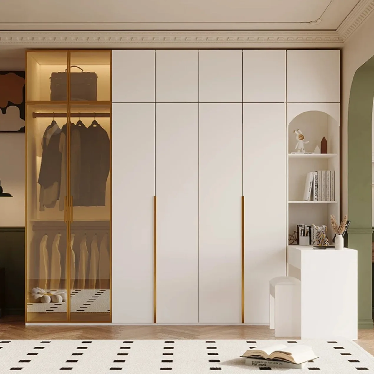 Light Luxury Solid Wood Glass Door Wardrobe Bedroom Living Room Small Apartment With Desk Four Or Five Door Wardrobe
Light Luxury Solid Wood Glass Door Wardrobe Bedroom Living Room Small Apartment With Desk Four Or Five Door Wardrobe