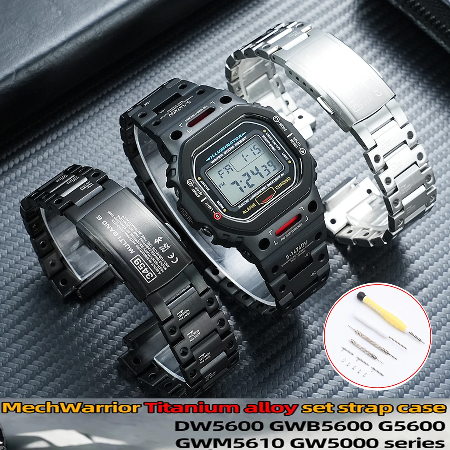 MechWarrior Titanium alloy set strap case DW5600 GWB5600 G5600 GWM5610 GW5000 series Mod Kit For Casio Watch Metal Bezel Strap
MechWarrior Titanium alloy set strap case DW5600 GWB5600 G5600 GWM5610 GW5000 series Mod Kit For Casio Watch Metal Bezel Strap