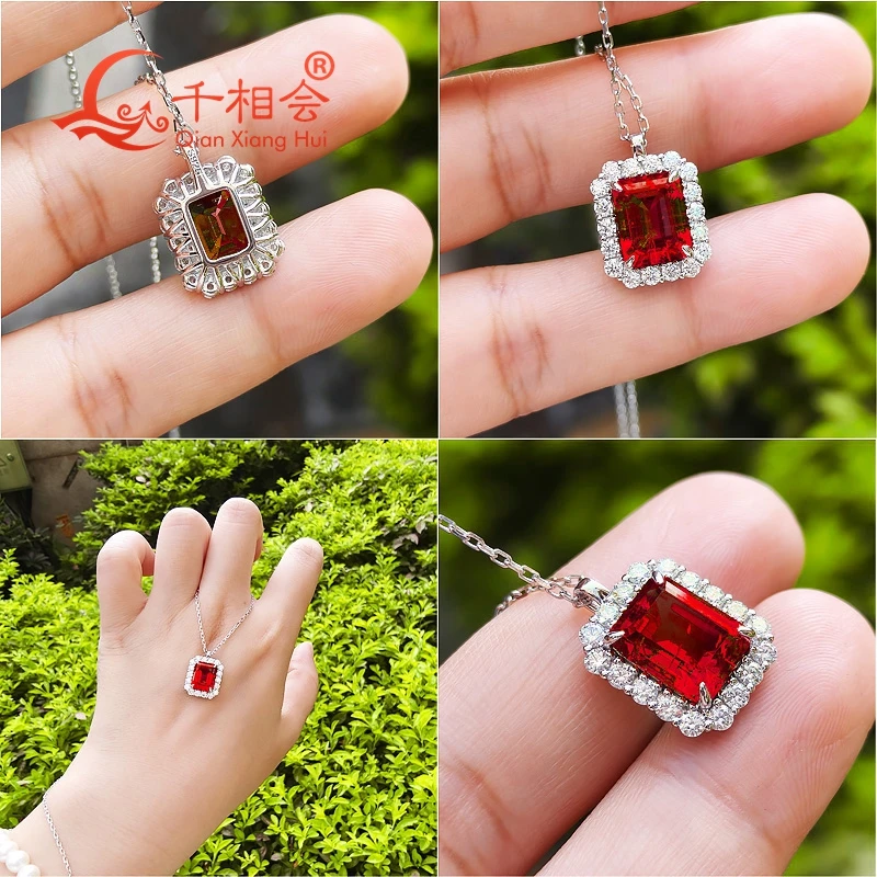 Подвеска-колье из серебра S925 с выращенным в лаборатории рубином 3 карата (7*9 мм) цвета «голубиная кровь»/розового оттенка, с белыми включениями и муассанитом.
Подвеска-колье из серебра S925 с выращенным в лаборатории рубином 3 карата (7*9 мм) цвета «голубиная кровь»/розового оттенка, с белыми включениями и муассанитом.