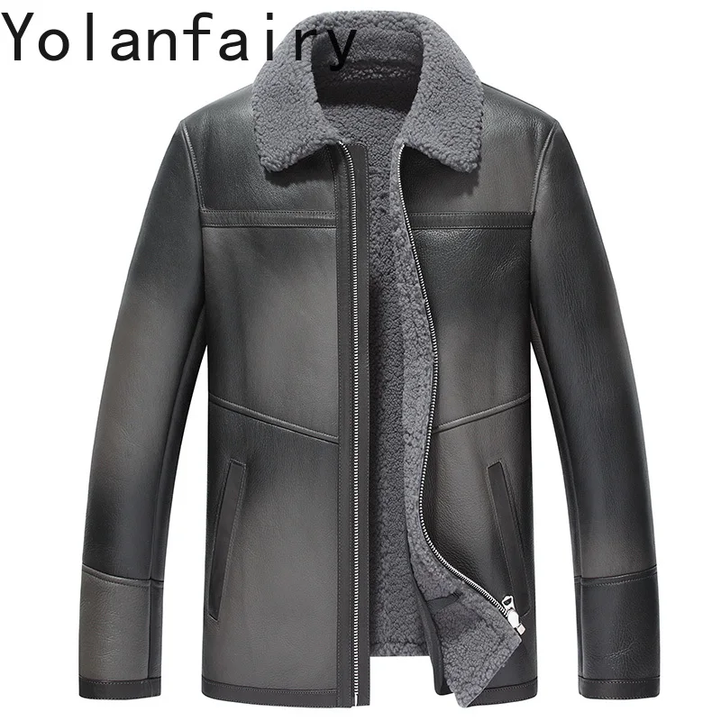 YOLANFAIRY пальто из натурального меха, мужская зимняя повседневная теплая куртка из натуральной овчины, мужская шерстяная шуба с лацканами, кожаные куртки
YOLANFAIRY пальто из натурального меха, мужская зимняя повседневная теплая куртка из натуральной овчины, мужская шерстяная шуба с лацканами, кожаные куртки