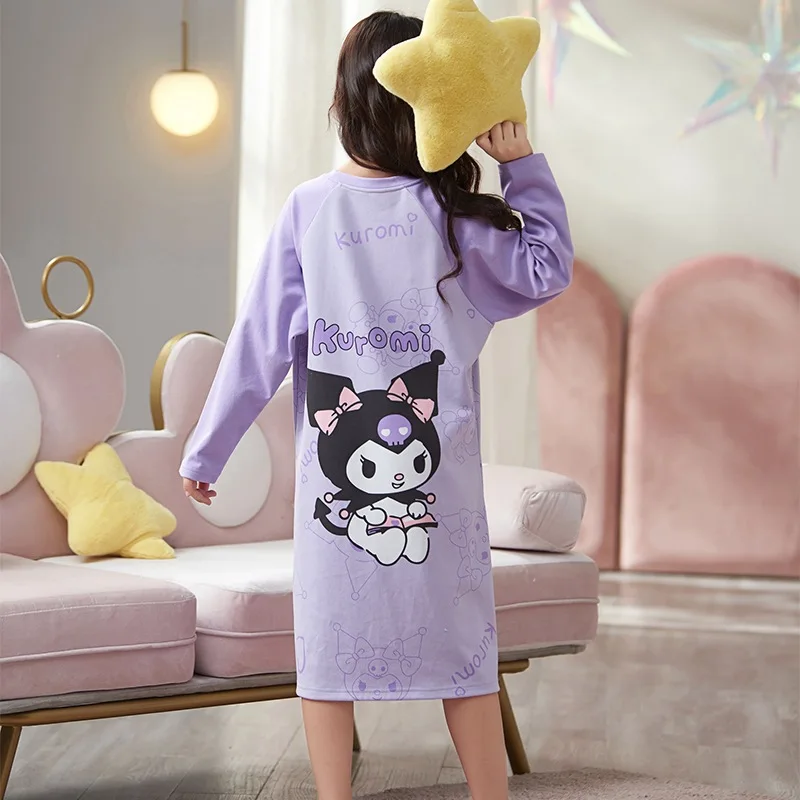 Kuromi Anime Summer Girl Pajamas Kawaii Long Sleeves Pure Cotton Cartoon Nightdress Big Child Pure Cotton Homewear Girl's Gift
Kuromi Anime Summer Girl Pajamas Kawaii Long Sleeves Pure Cotton Cartoon Nightdress Big Child Pure Cotton Homewear Girl's Gift