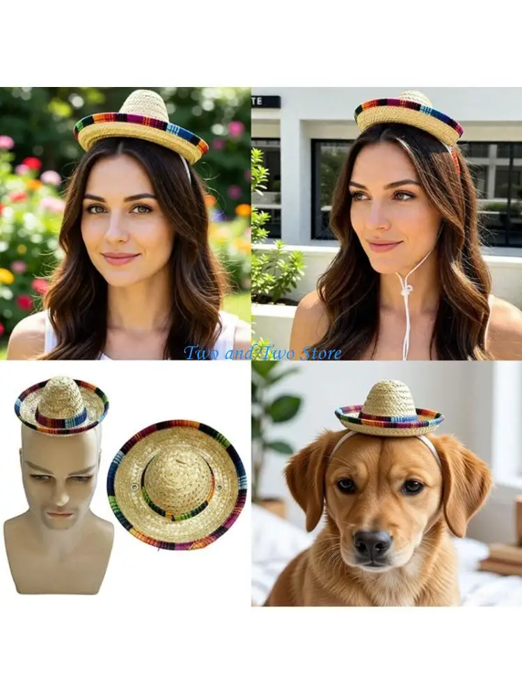 HX6F Small Straw Sun Hat Sombrero Cap For Theme Party Outdoor Adventures And Social Event Photography Costume Accessory
HX6F Small Straw Sun Hat Sombrero Cap For Theme Party Outdoor Adventures And Social Event Photography Costume Accessory