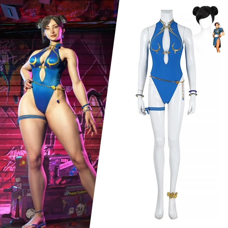 Chun-Li Cosplay SF6 Bikini Street Fighter VI Game Character Bikini Costume Women's Sexy One-piece Swimsuit Summer Beachwear
Chun-Li Cosplay SF6 Bikini Street Fighter VI Game Character Bikini Costume Women's Sexy One-piece Swimsuit Summer Beachwear
