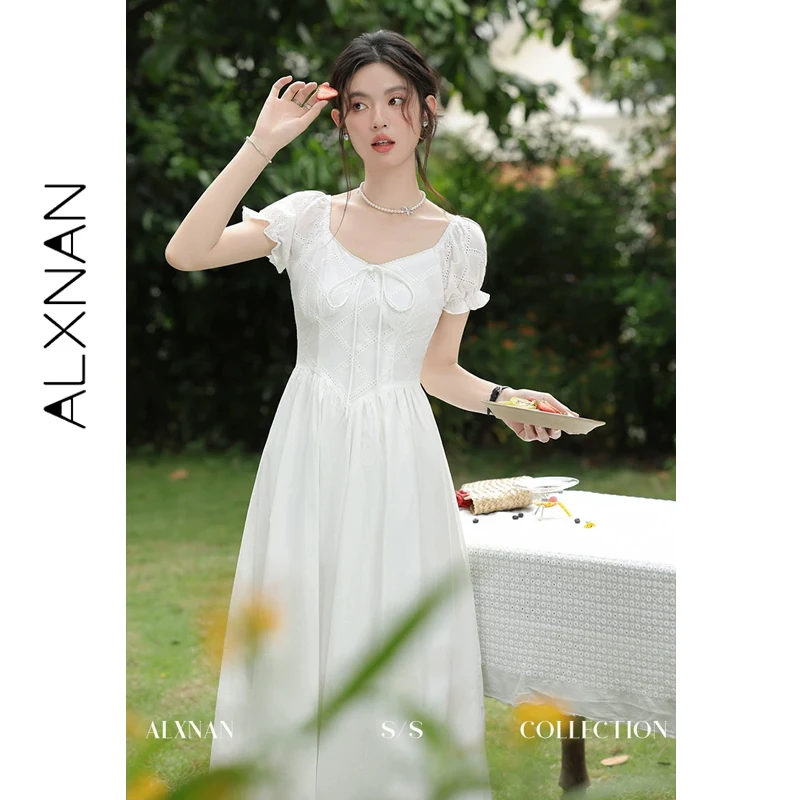 ALXNAN White Long Dress V-neck Puff Sleeve Elegant Vacation Summer Dress Beach Party Fashion Female Dresses Cotton 100% L36316
ALXNAN White Long Dress V-neck Puff Sleeve Elegant Vacation Summer Dress Beach Party Fashion Female Dresses Cotton 100% L36316