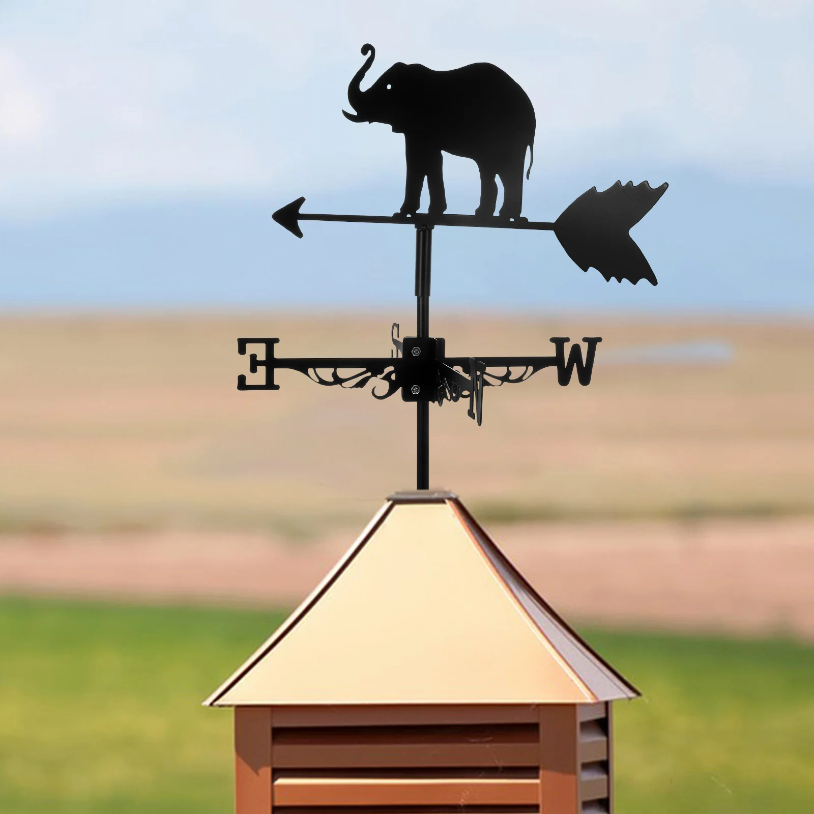 1Set Iron Elephant Weathervane Safe Durable Easy Install Roof Creative Design Garden Decor Wind Direction Indicator
1Set Iron Elephant Weathervane Safe Durable Easy Install Roof Creative Design Garden Decor Wind Direction Indicator