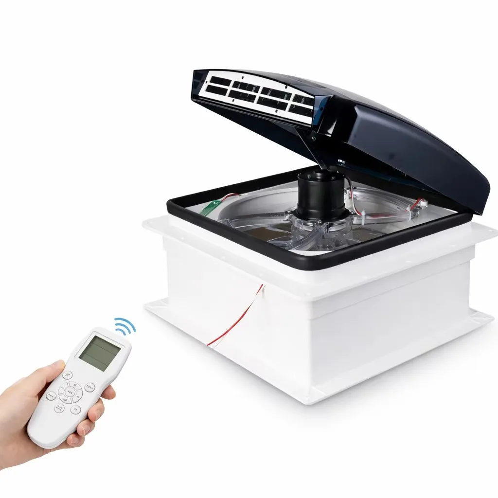 12V RV Roof Vent Fan Remote Control Rain Sensor 10 Speed Electric Opening 36x36cm Bidirectional Ventilation Roof Fan
12V RV Roof Vent Fan Remote Control Rain Sensor 10 Speed Electric Opening 36x36cm Bidirectional Ventilation Roof Fan