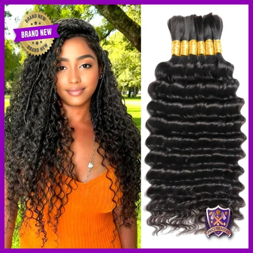 Deep Wave Brazilian Human Hair Hair for Braiding Bohemian 4 Bundles 30 Inch Human Braiding Hair for Boho Braids Natural Black
Deep Wave Brazilian Human Hair Hair for Braiding Bohemian 4 Bundles 30 Inch Human Braiding Hair for Boho Braids Natural Black