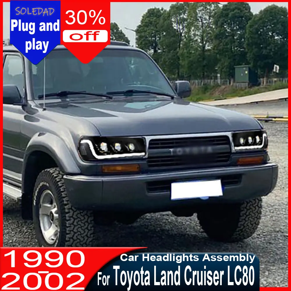 Car headlamp For Toyota Land Cruiser LC80 Led Headlights 1990-2002 Modified Full Led DRL Headlamp Assembly Accessories
Car headlamp For Toyota Land Cruiser LC80 Led Headlights 1990-2002 Modified Full Led DRL Headlamp Assembly Accessories