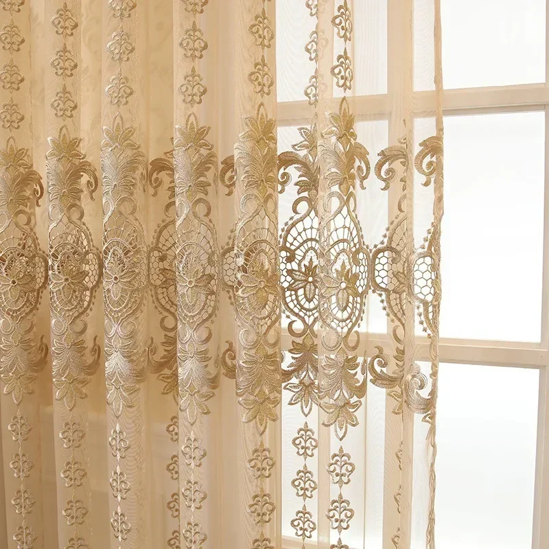 1PC European Golden Embroidered Tulle Sheer Curtains for Living Room Bedroom Dining Window Decor Luxury Jacquard
1PC European Golden Embroidered Tulle Sheer Curtains for Living Room Bedroom Dining Window Decor Luxury Jacquard