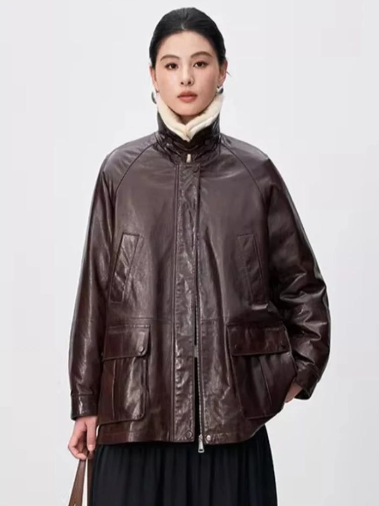 Casual Winter Genuine Leather Goose Down Jackets for Women 2026 High-end Simple Natural Mink Fur Collar Real Sheepskin Down Coat
Casual Winter Genuine Leather Goose Down Jackets for Women 2026 High-end Simple Natural Mink Fur Collar Real Sheepskin Down Coat