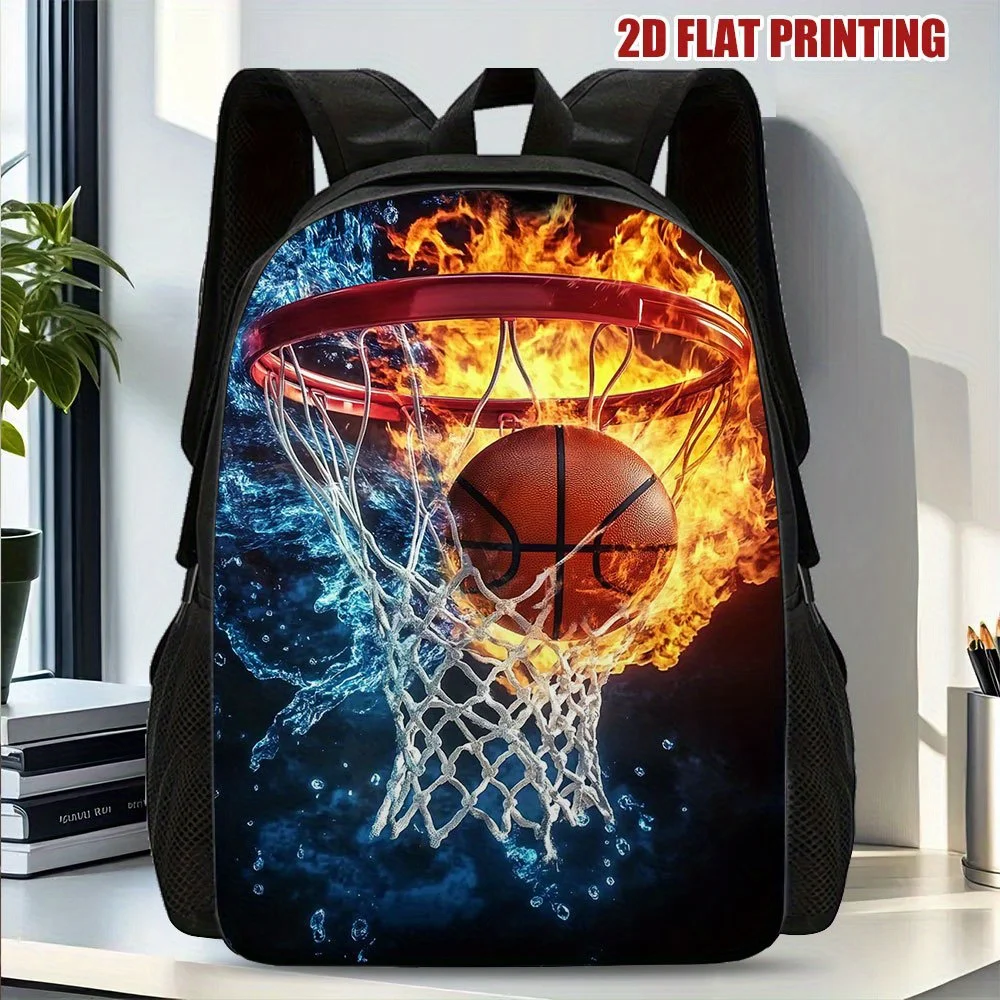 1 piece 2D flat flame basketball backpack - bright print, large capacity, backpack with zipper closure, light and durable
1 piece 2D flat flame basketball backpack - bright print, large capacity, backpack with zipper closure, light and durable