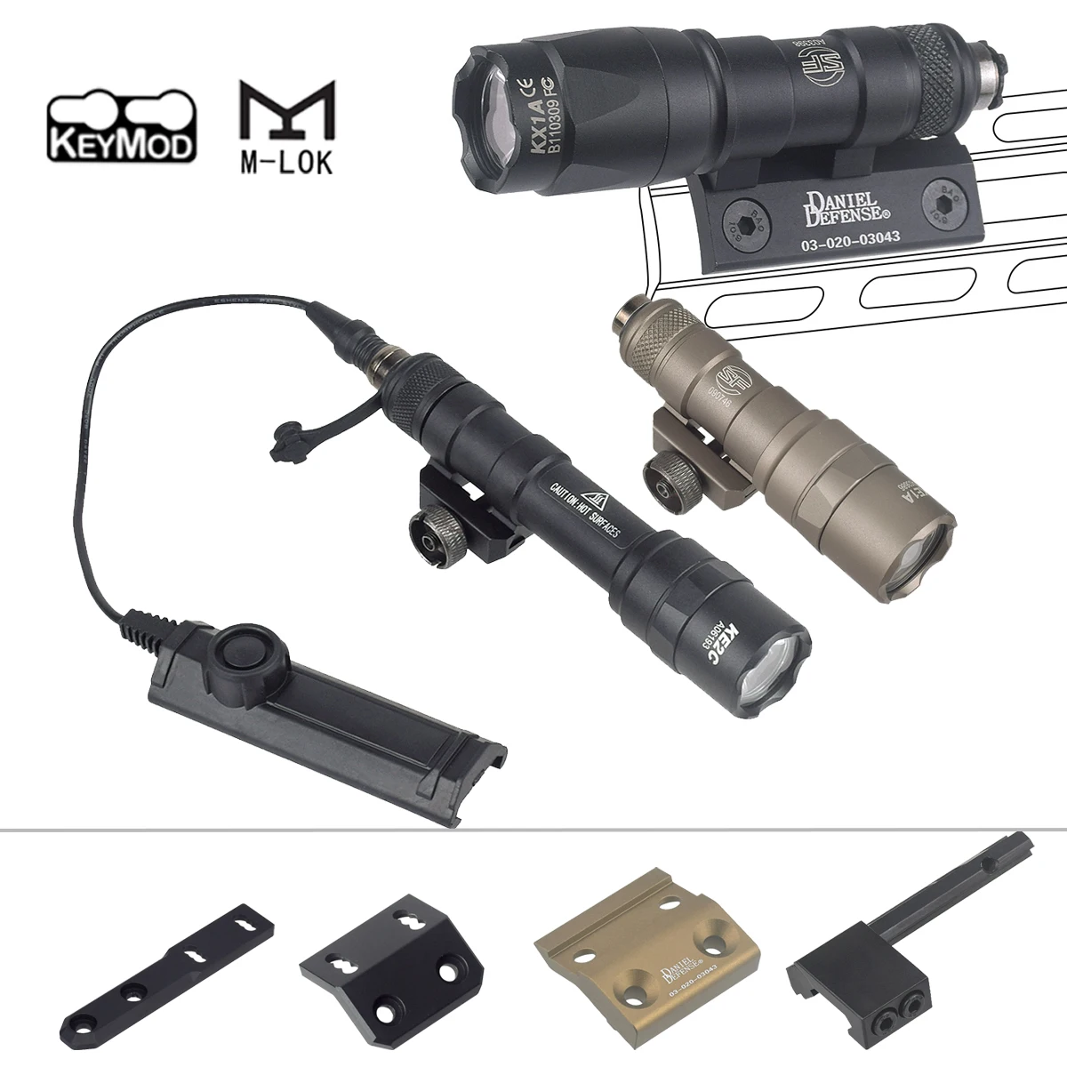 Surefir M600 M300 Tactical Flashlight Hunting Airsoft Weapon Scout Accessory Fit Mlok Keymod Picatinny Rail Offset Mount Base
Surefir M600 M300 Tactical Flashlight Hunting Airsoft Weapon Scout Accessory Fit Mlok Keymod Picatinny Rail Offset Mount Base