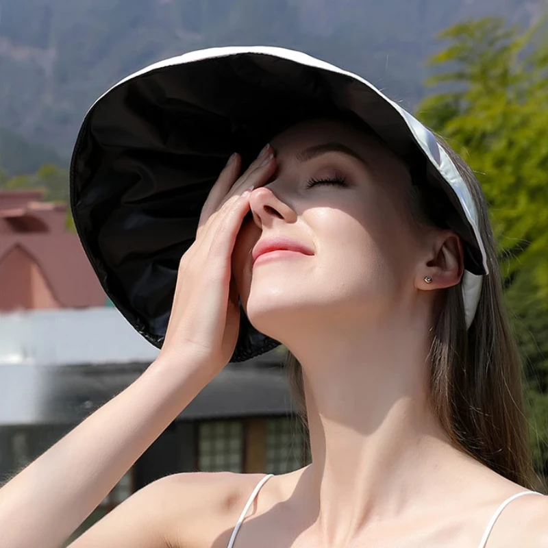 Empty Top Wide Brim Foldable Sun Hat for Women Spring Summer Anti UV Sunscreen Bucket Hat Girl Outdoor Hiking Fishing Beach Caps 28 S9628fa0bbf3248088ce27dbec65d906ec