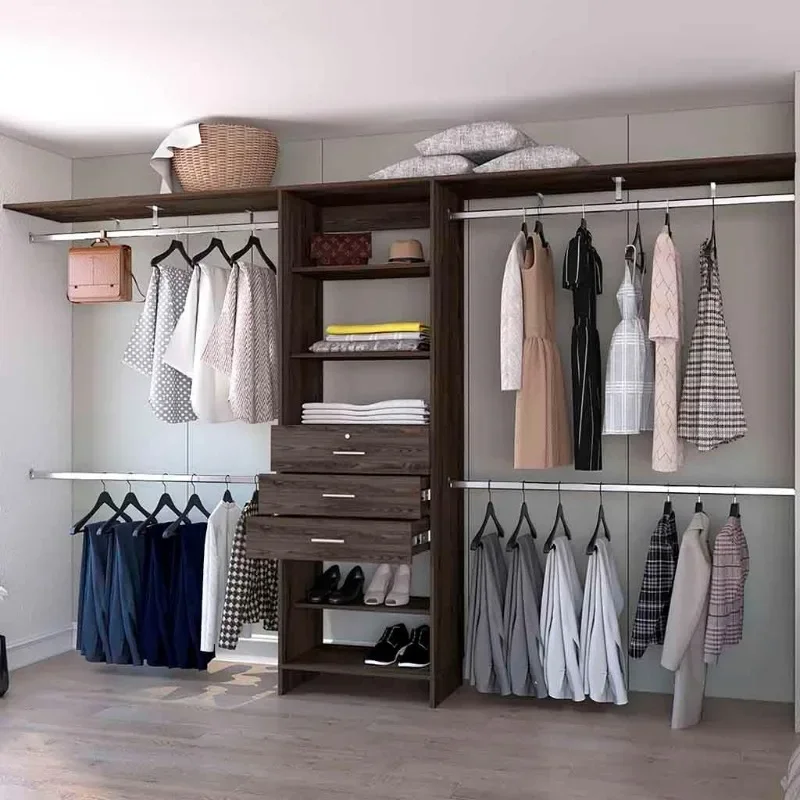 6FT Walk in Closet 5 Shelving/3 Storage 1 Lockable Drawer,Wall Mounted Wardrobe Organizer Kit System for Bedroom,Brown
6FT Walk in Closet 5 Shelving/3 Storage 1 Lockable Drawer,Wall Mounted Wardrobe Organizer Kit System for Bedroom,Brown