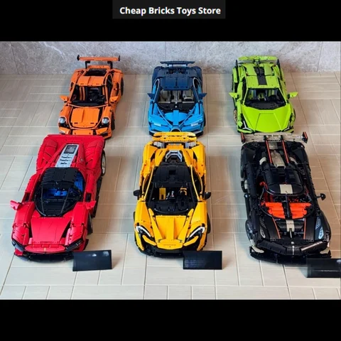 Cheapest Trendy Bricks Building Blocks Technic Super Car Dispaly Model Assemble Toy for Children Christmas Gifts