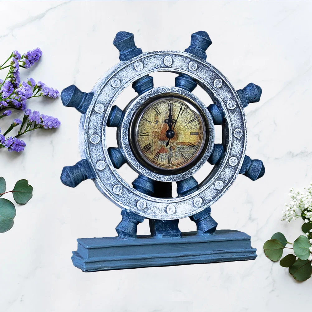 Retro Rudder Clock in Blue Premium Resin Nautical Home Decor for Office Cafe Window Display Vintage Style Desktop Ornament
Retro Rudder Clock in Blue Premium Resin Nautical Home Decor for Office Cafe Window Display Vintage Style Desktop Ornament