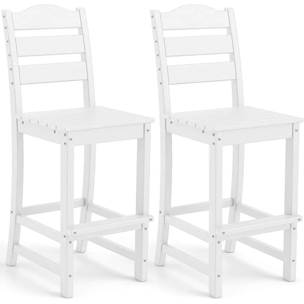 Outdoor HDPE High Top Bar Stool with Backrest and Footrest, Weather-Resistant Wood-Plastic for Patio, Poolside, and Porch (Set o
Outdoor HDPE High Top Bar Stool with Backrest and Footrest, Weather-Resistant Wood-Plastic for Patio, Poolside, and Porch (Set o