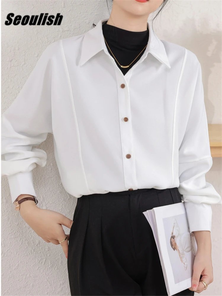 Seoulish Autumn Corduroy White Women's Blouse 2023 New Long Sleeve Single Breasted Casual Loose Office Shirts Tops Female
Seoulish Autumn Corduroy White Women's Blouse 2023 New Long Sleeve Single Breasted Casual Loose Office Shirts Tops Female