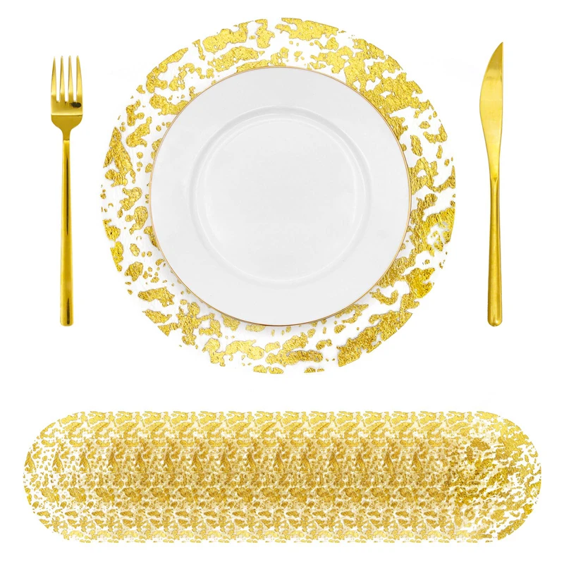 Disposable Gold Placemats 13 Inch Glitter Metallic Round Foil Mesh Pressed Table Doilies Gold Table Mat for Dining Table Wedding
Disposable Gold Placemats 13 Inch Glitter Metallic Round Foil Mesh Pressed Table Doilies Gold Table Mat for Dining Table Wedding